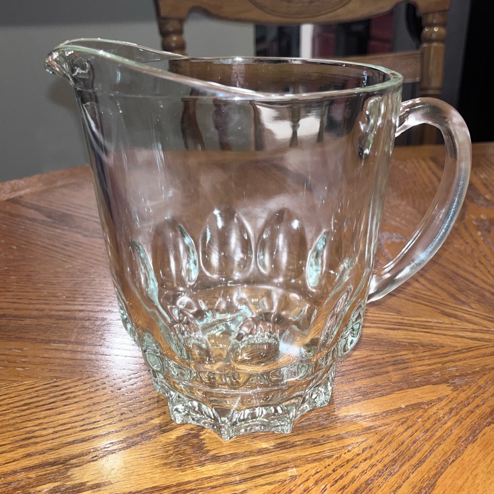 Continental Can Company (Hazel Atlas) Reflection Thumbprint Clear Glass Pitcher